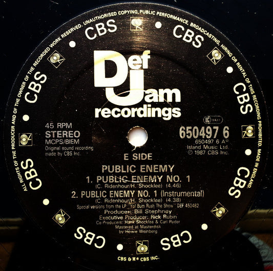 Public Enemy : Public Enemy No. 1 (12", Single)