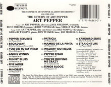 Art Pepper : The Return Of Art Pepper (CD, Album, RE)