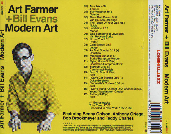 Art Farmer + Bill Evans : Modern Art (CD, Album, RE)