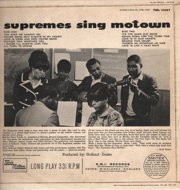 The Supremes : The Supremes Sing Motown (LP, Album, Mono)