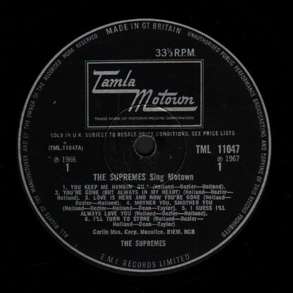 The Supremes : The Supremes Sing Motown (LP, Album, Mono)