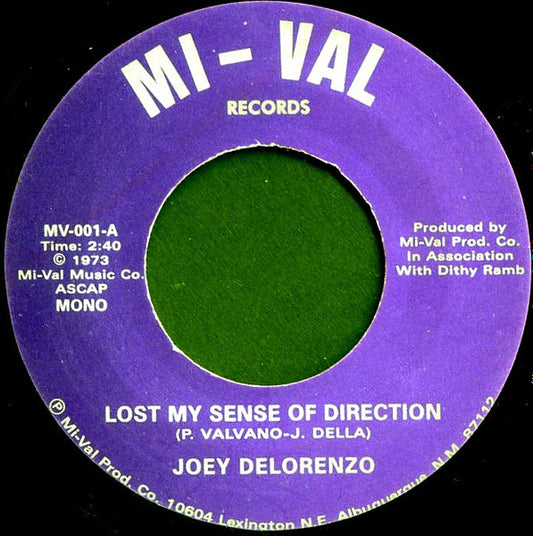 Joey Delorenzo : Lost My Sense Of Direction (7", MP, RE, Unofficial)