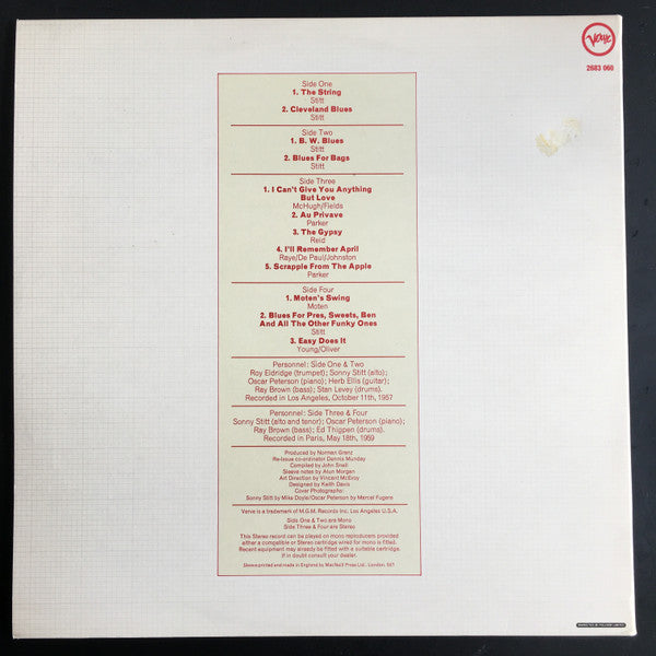 Sonny Stitt / Oscar Peterson : Sittin' In (2xLP, Album, Comp, RE)