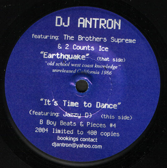 DJ Antron : Earthquake (7", Ltd)