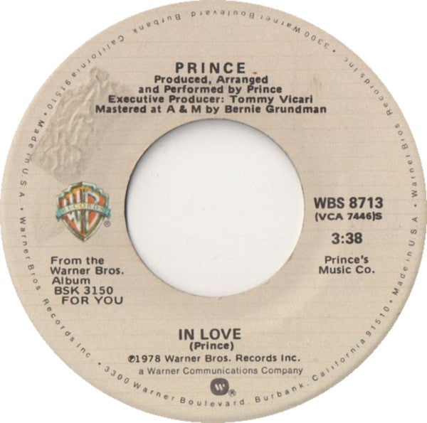 Prince : Just As Long As We're Together (7", Spe)