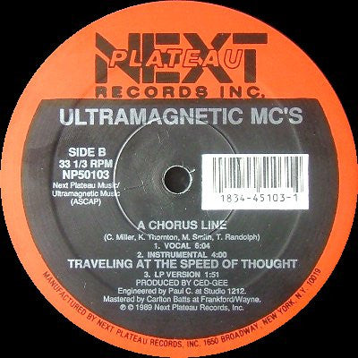 Ultramagnetic MC's : Traveling At The Speed Of Thought / A Chorus Line (12")