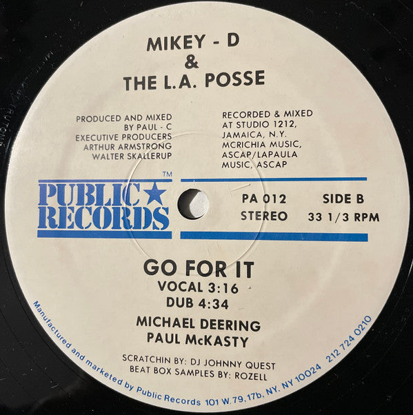 Mikey-D & The L.A. Posse* : I Get Rough / Go For It (12")