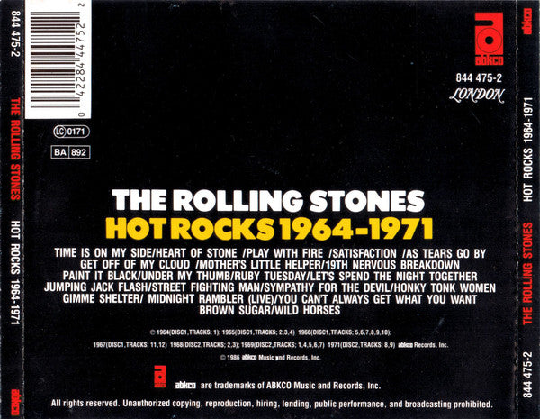 The Rolling Stones : Hot Rocks 1964-1971 (2xCD, Comp, RE, RM)