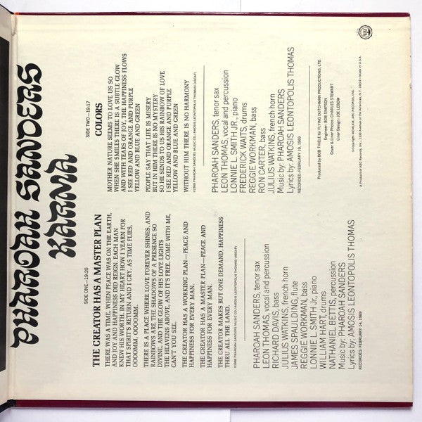 Pharoah Sanders : Karma (LP, Album, Gat)