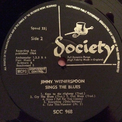 Jimmy Witherspoon : Sings The Blues (LP, Album, Mono)