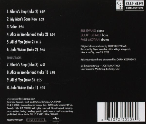 Bill Evans Trio* Featuring Scott La Faro* : Sunday At The Village Vanguard (CD, Album, RE, RM)