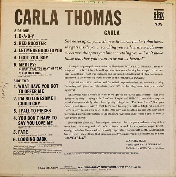 Carla Thomas : Carla (LP, Album, Mono, Mon)