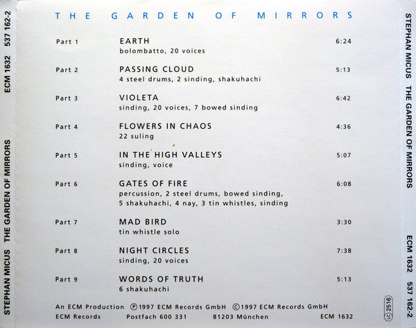 Stephan Micus : The Garden Of Mirrors (CD, Album)