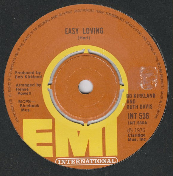 Bo Kirkland & Ruth Davis : Easy Loving (7", Single)