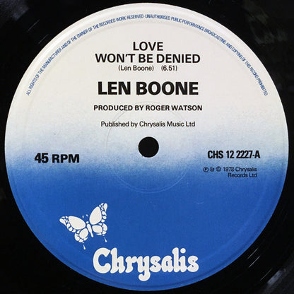 Len Boone : Love Won't Be Denied (12", Single)