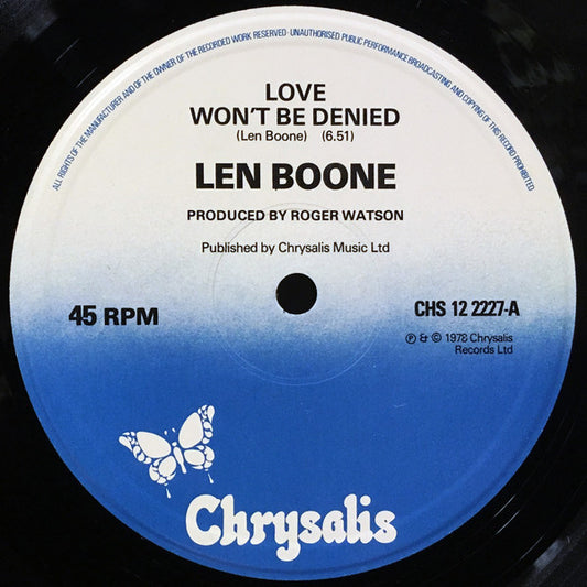 Len Boone : Love Won't Be Denied (12", Single)