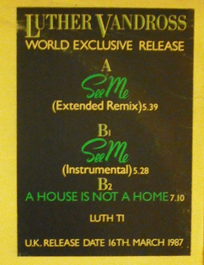 Luther Vandross : See Me (12", Promo, W/Lbl)