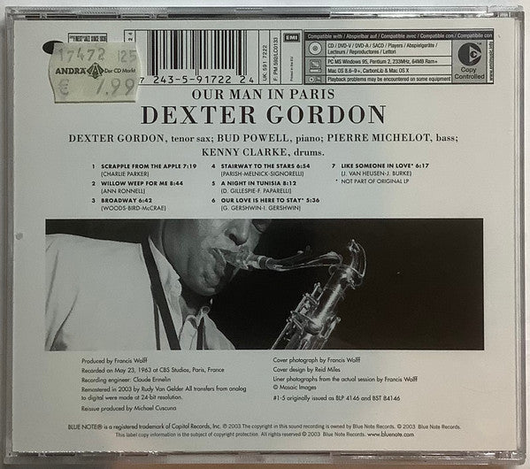 Dexter Gordon : Our Man In Paris (CD, Album, Copy Prot., RE, RM, EMI)