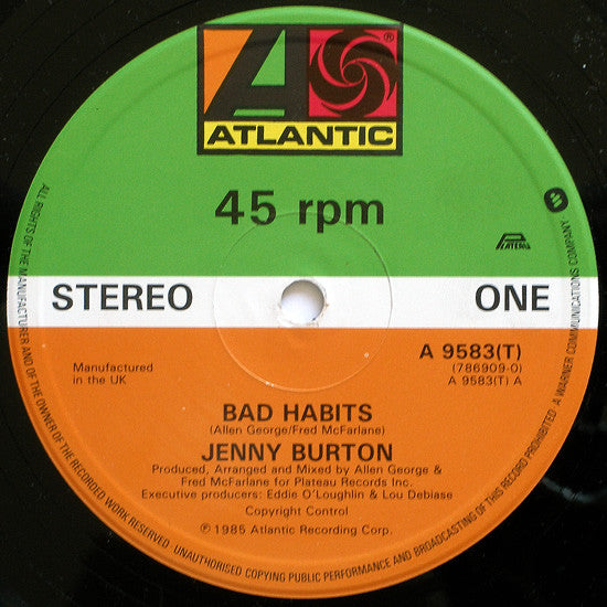 Jenny Burton : Bad Habits (Long Version) (12", Single, Pic)