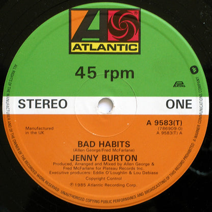 Jenny Burton : Bad Habits (Long Version) (12", Single, Pic)