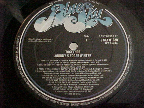 Johnny Winter & Edgar Winter : Together (LP, Album)