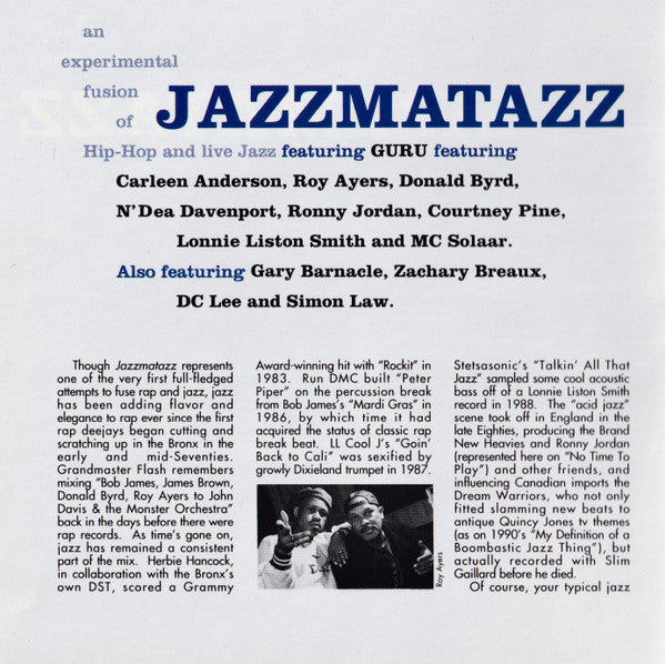Guru : Jazzmatazz (Volume 1) (CD, Album, Cap)