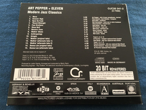 Art Pepper : Art Pepper + Eleven (CD, Album, RE, RM, Dig)