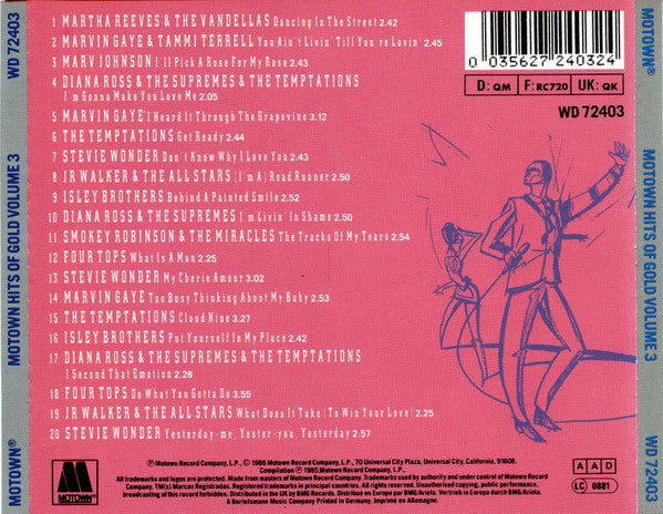 Various : Motown Hits Of Gold Volume 3 (CD, Comp, RE)