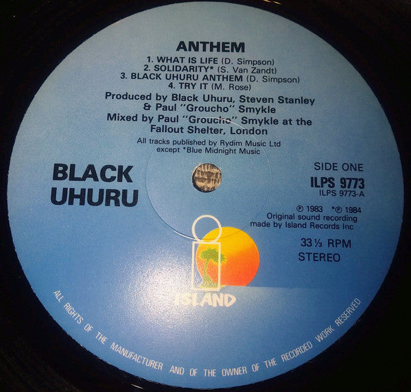 Black Uhuru : Anthem (LP, Album, RE)