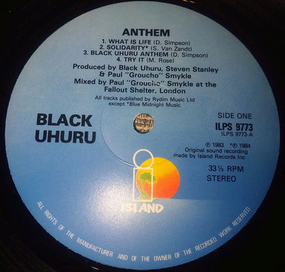 Black Uhuru : Anthem (LP, Album, RE)