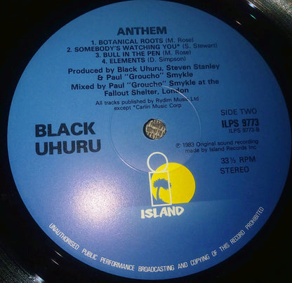 Black Uhuru : Anthem (LP, Album, RE)