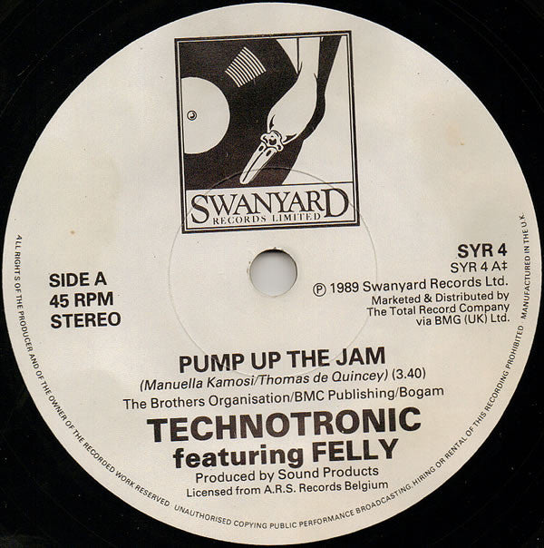 Technotronic Featuring Felly : Pump Up The Jam (7", Single, Pap)