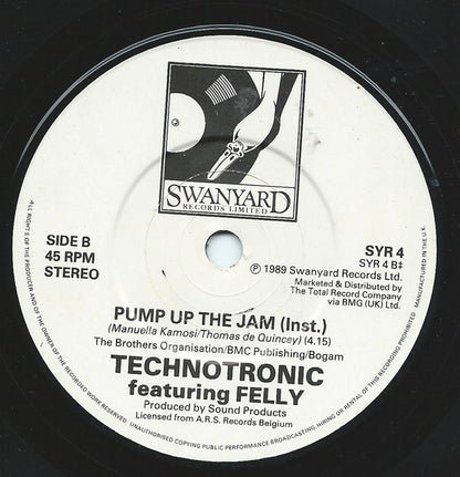 Technotronic Featuring Felly : Pump Up The Jam (7", Single, Pap)