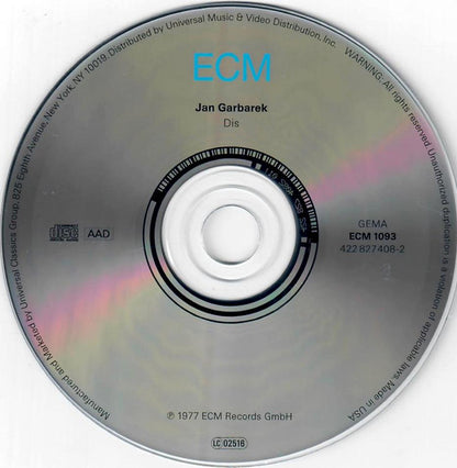 Jan Garbarek : Dis (CD, Album, RE)