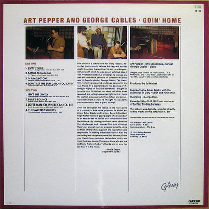 Art Pepper / George Cables : Goin' Home (LP, Album)