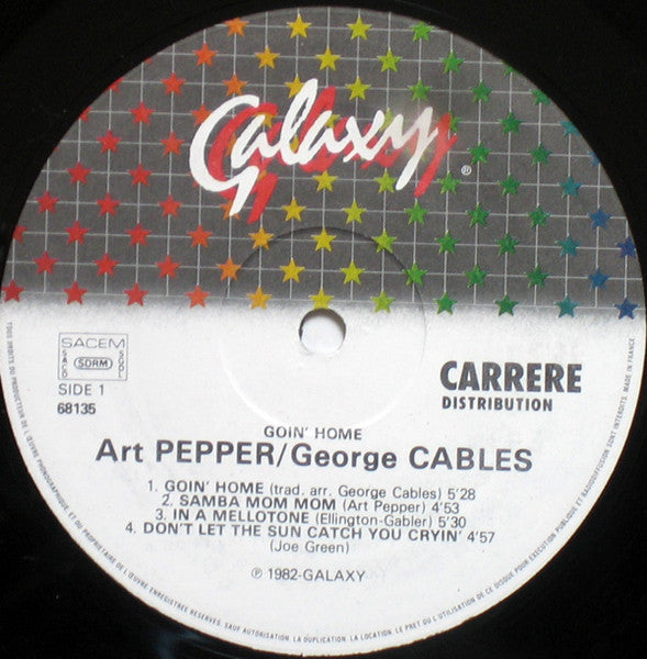 Art Pepper / George Cables : Goin' Home (LP, Album)