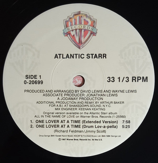 Atlantic Starr : One Lover At A Time (12", Maxi, Spe)
