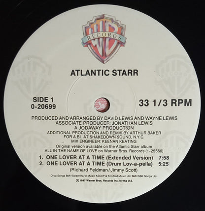 Atlantic Starr : One Lover At A Time (12", Maxi, Spe)