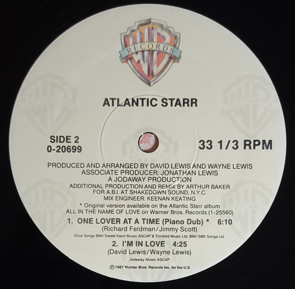 Atlantic Starr : One Lover At A Time (12", Maxi, Spe)