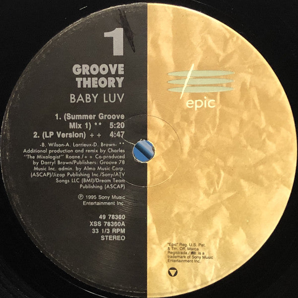 Groove Theory : Baby Luv (12")