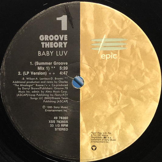 Groove Theory : Baby Luv (12")