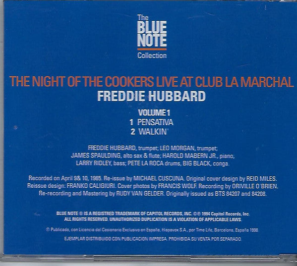 Freddie Hubbard : The Night Of The Cookers - Live At Club La Marchal - Volume 1 (CD, Album, RE)