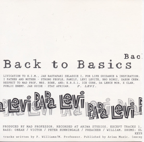 Papa Levi : Back To Basics (CD, Album)