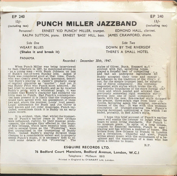 Punch Miller Jazzband : Punch Miller Jazzband (7", EP)