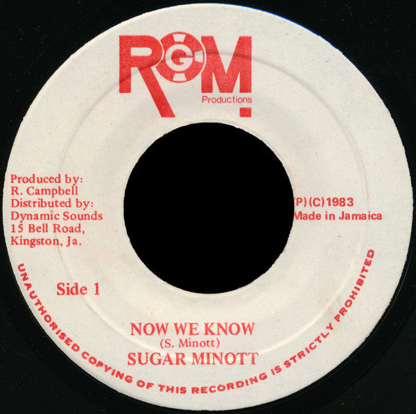 Sugar Minott : Now We Know (7")