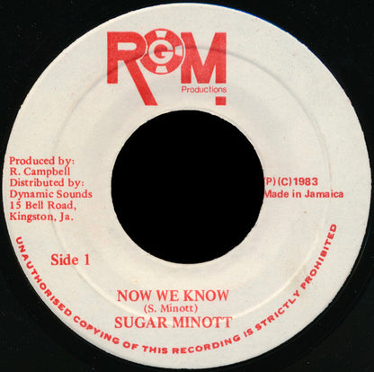 Sugar Minott : Now We Know (7")