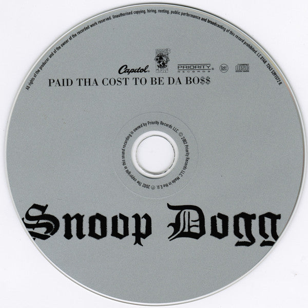 Snoop Dogg : Paid Tha Cost To Be Da Bo$$ (CD, Album)