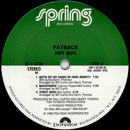 The Fatback Band : Hot Box (LP, Album, 56 )