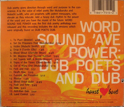 Various : Word Sound 'Ave Power : Dub Poets And Dub (CD, Comp, RE)