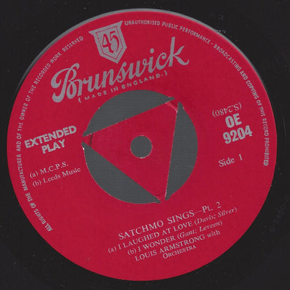 Louis Armstrong With Orchestra* : Satchmo Sings - Part 2 (7", EP)